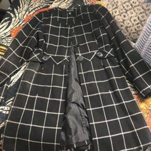 Black and White Check Overcoat